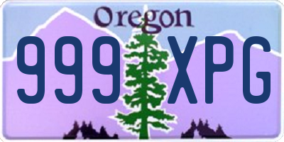 OR license plate 999XPG