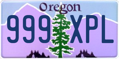 OR license plate 999XPL