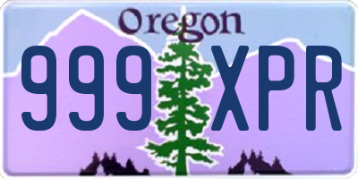 OR license plate 999XPR