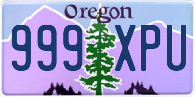 OR license plate 999XPU