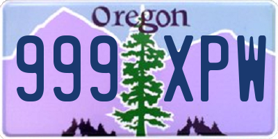 OR license plate 999XPW