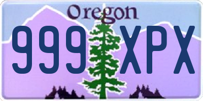 OR license plate 999XPX