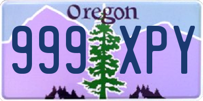 OR license plate 999XPY