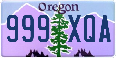 OR license plate 999XQA