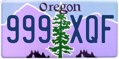 OR license plate 999XQF