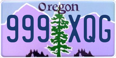 OR license plate 999XQG