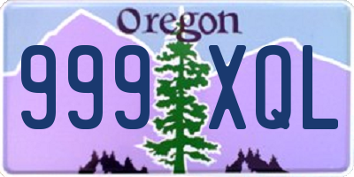 OR license plate 999XQL