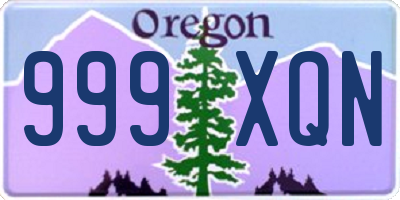 OR license plate 999XQN