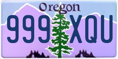 OR license plate 999XQU