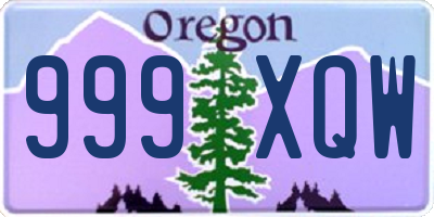 OR license plate 999XQW