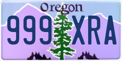 OR license plate 999XRA