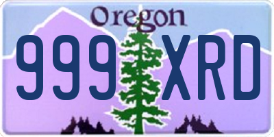 OR license plate 999XRD