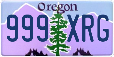 OR license plate 999XRG