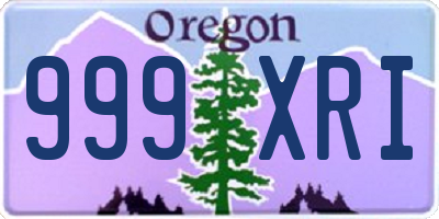 OR license plate 999XRI