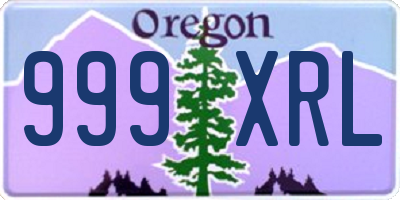 OR license plate 999XRL