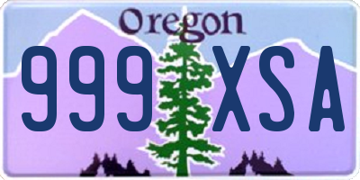 OR license plate 999XSA
