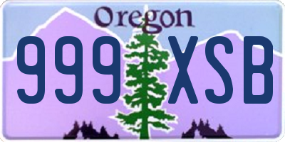 OR license plate 999XSB