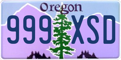 OR license plate 999XSD