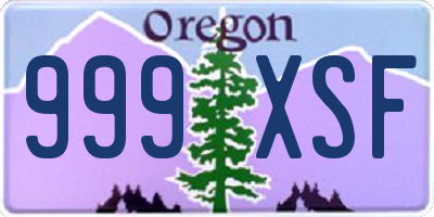 OR license plate 999XSF
