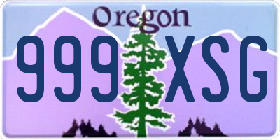 OR license plate 999XSG