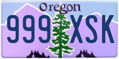OR license plate 999XSK