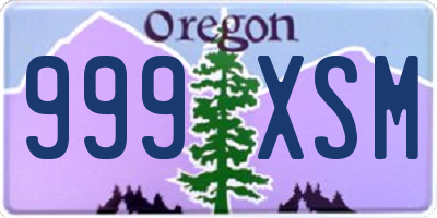 OR license plate 999XSM