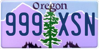 OR license plate 999XSN