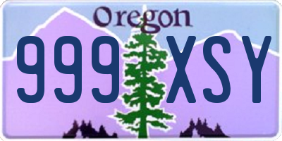 OR license plate 999XSY