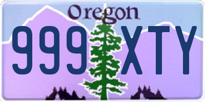 OR license plate 999XTY