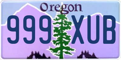 OR license plate 999XUB