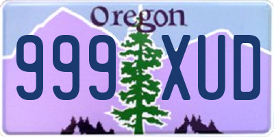 OR license plate 999XUD