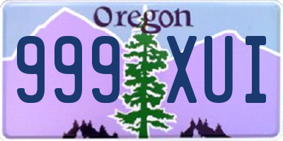 OR license plate 999XUI