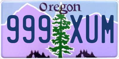 OR license plate 999XUM
