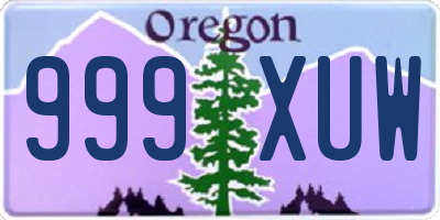 OR license plate 999XUW