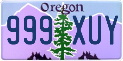 OR license plate 999XUY