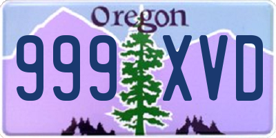 OR license plate 999XVD