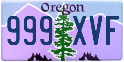 OR license plate 999XVF
