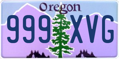 OR license plate 999XVG