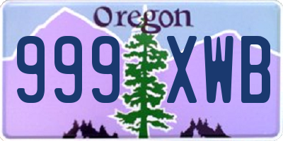 OR license plate 999XWB