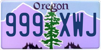 OR license plate 999XWJ