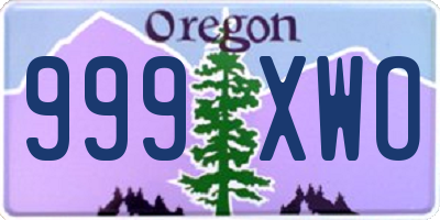 OR license plate 999XWO