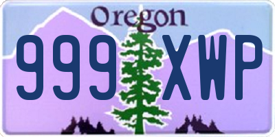OR license plate 999XWP