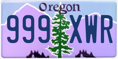 OR license plate 999XWR
