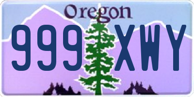 OR license plate 999XWY