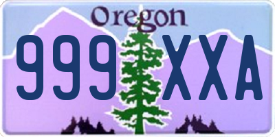 OR license plate 999XXA