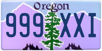 OR license plate 999XXI