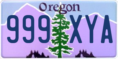 OR license plate 999XYA