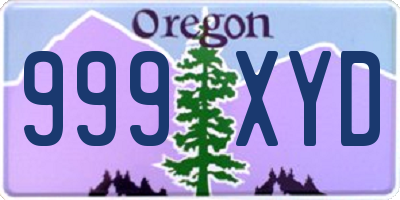 OR license plate 999XYD