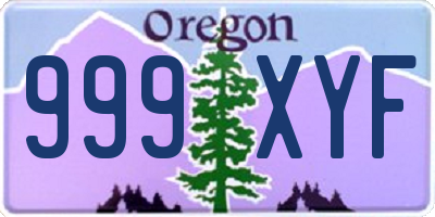 OR license plate 999XYF