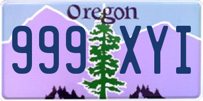 OR license plate 999XYI